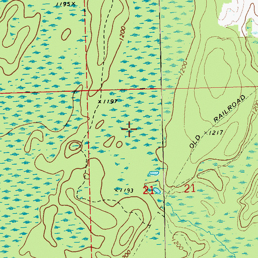 Topographic Map of Town of Hubbard, WI
