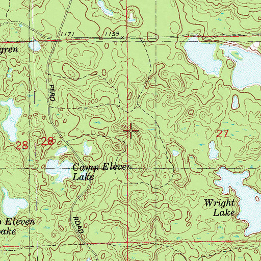 Topographic Map of Town of Hughes, WI