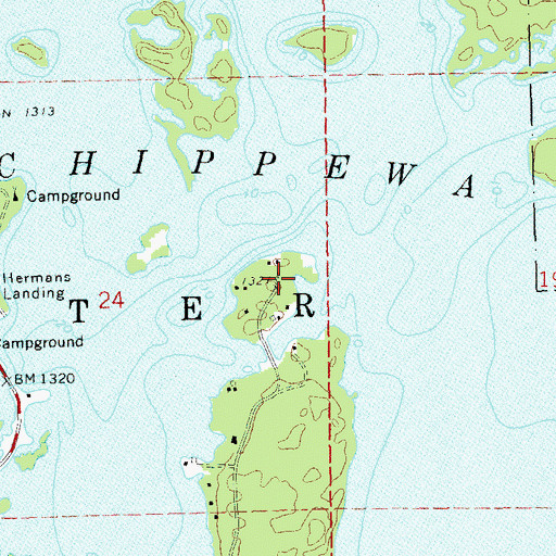 Topographic Map of Town of Hunter, WI