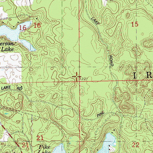 Topographic Map of Town of Iron River, WI