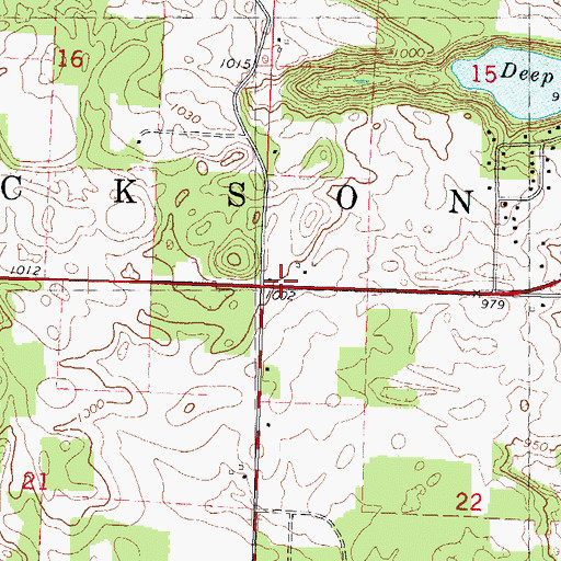 Topographic Map of Town of Jackson, WI