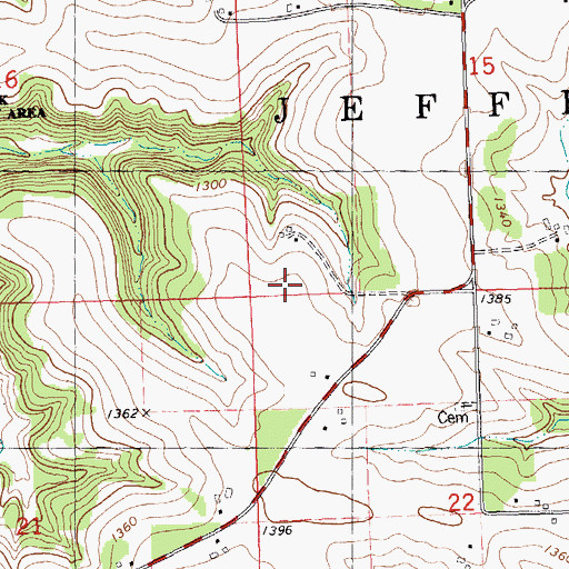 Topographic Map of Town of Jefferson, WI