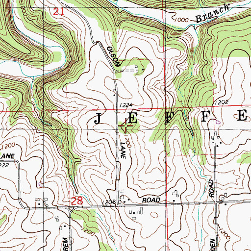 Topographic Map of Town of Jefferson, WI