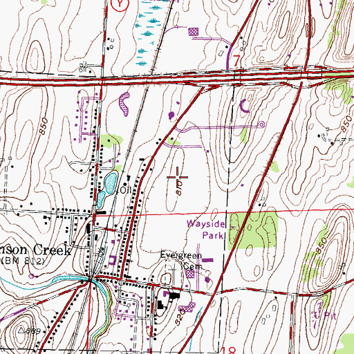 Topographic Map of Village of Johnson Creek, WI