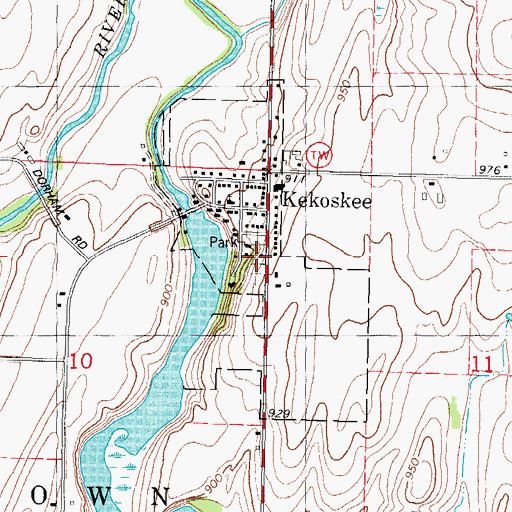 Topographic Map of Village of Kekoskee, WI