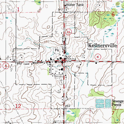 Topographic Map of Village of Kellnersville, WI