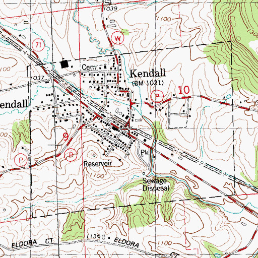 Topographic Map of Village of Kendall, WI
