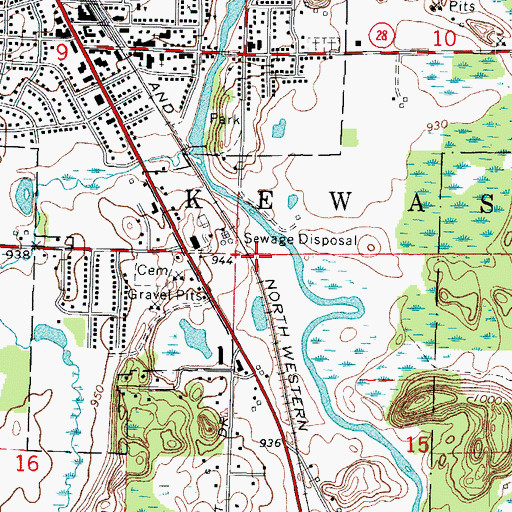 Topographic Map of Town of Kewaskum, WI