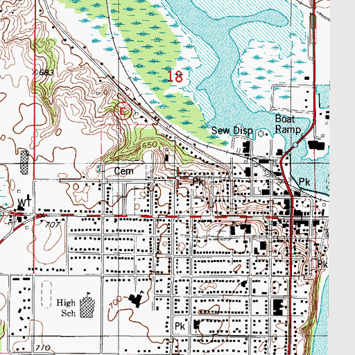 Topographic Map of City of Kewaunee, WI
