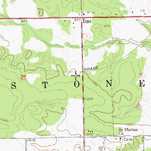 Topographic Map of Town of Keystone, WI