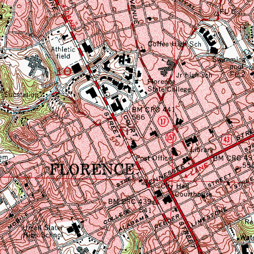 Topographic Map of Sannoner Historic District, AL