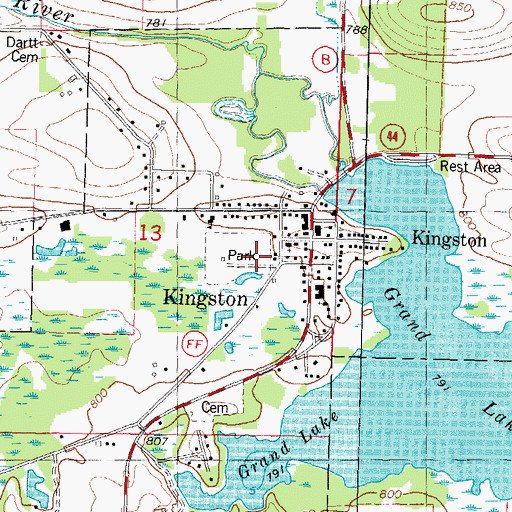 Topographic Map of Village of Kingston, WI