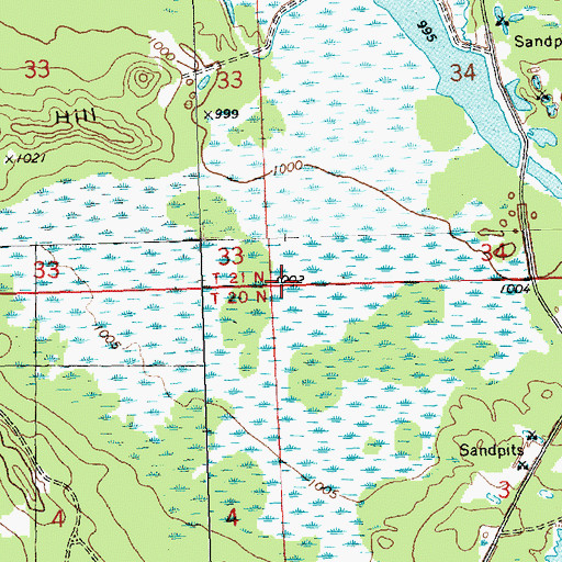 Topographic Map of Town of Knapp, WI