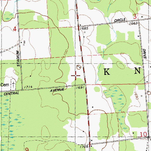 Topographic Map of Town of Knox, WI