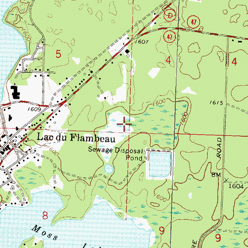 Topographic Map of Town of Lac du Flambeau, WI