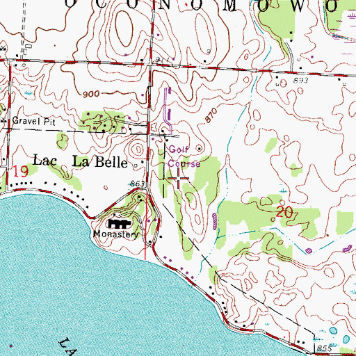 Topographic Map of Village of Lac La Belle, WI