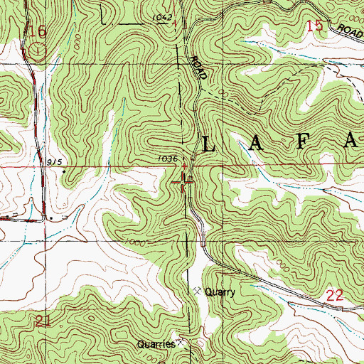 Topographic Map of Town of Lafayette, WI