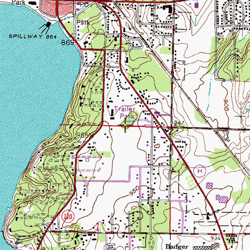 Topographic Map of City of Lake Geneva, WI