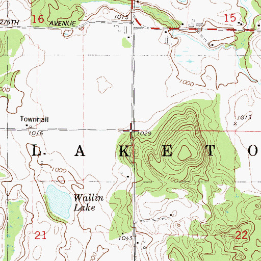 Topographic Map of Town of Laketown, WI