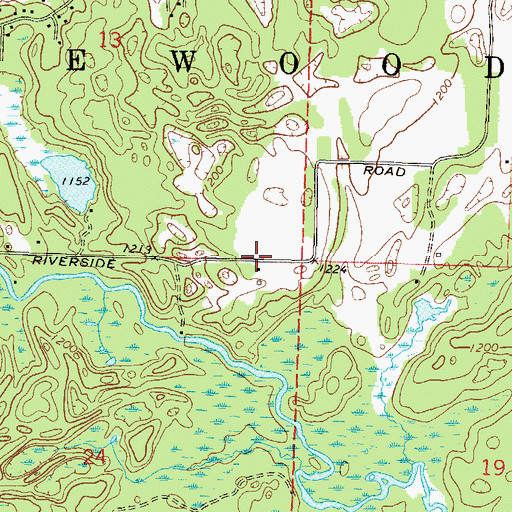 Topographic Map of Town of Lakewood, WI