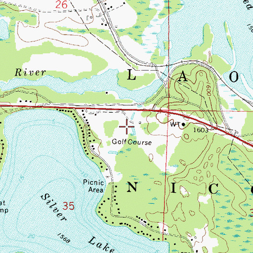 Topographic Map of Town of Laona, WI