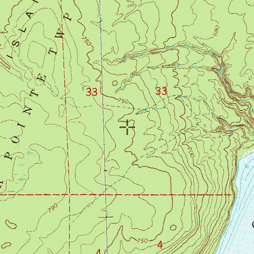Topographic Map of Town of La Pointe, WI