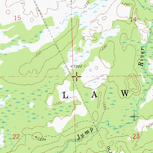 Topographic Map of Town of Lawrence, WI
