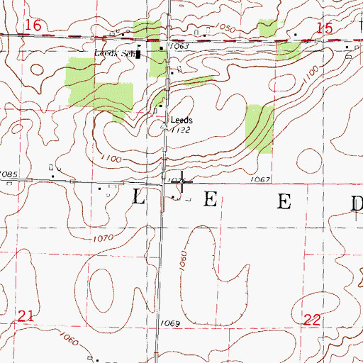 Topographic Map of Town of Leeds, WI