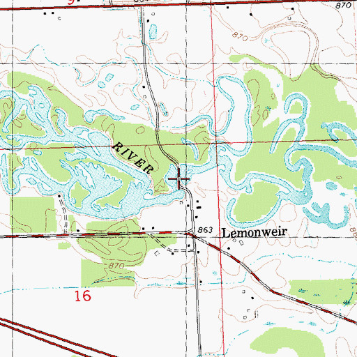 Topographic Map of Town of Lemonweir, WI