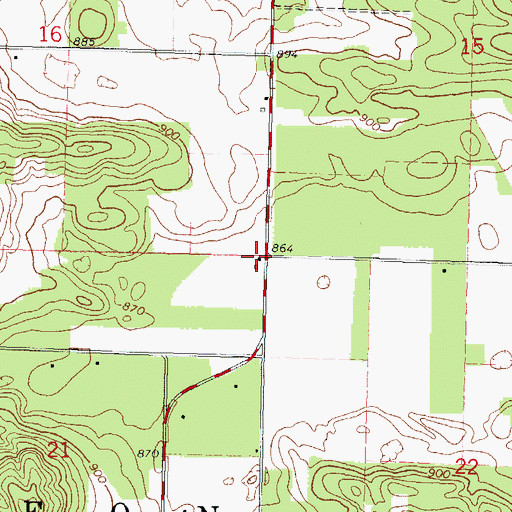 Topographic Map of Town of Leon, WI
