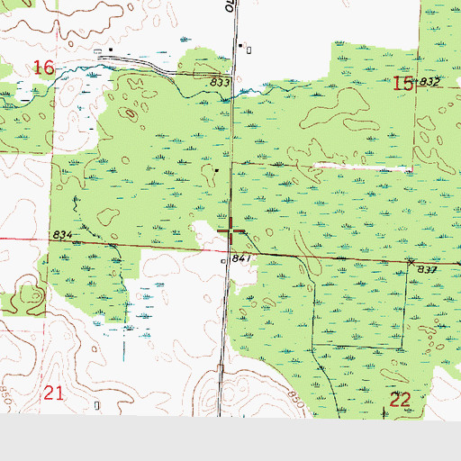 Topographic Map of Town of Lessor, WI