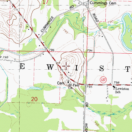 Topographic Map of Town of Lewiston, WI