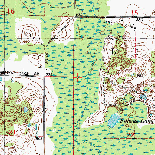 Topographic Map of Town of Liberty, WI