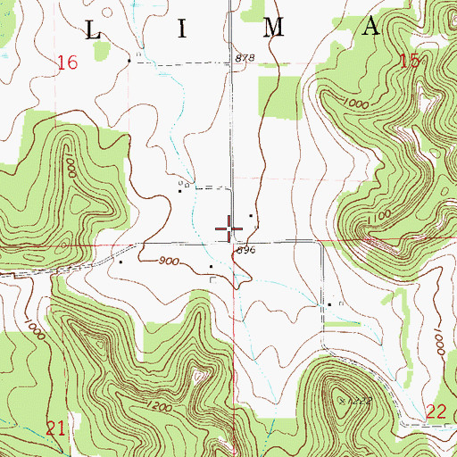 Topographic Map of Town of Lima, WI