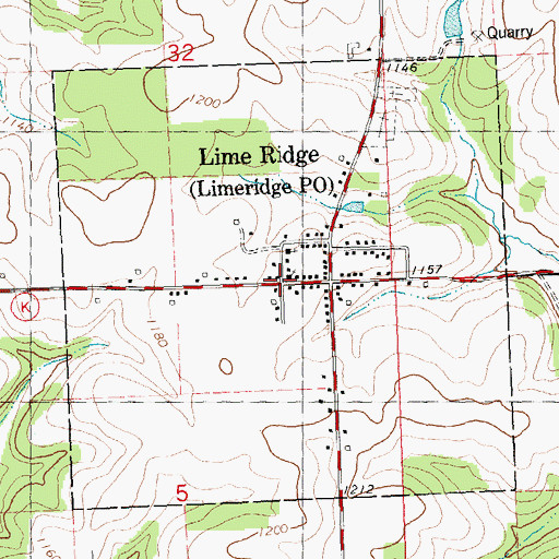 Topographic Map of Village of Lime Ridge, WI