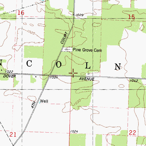 Topographic Map of Town of Lincoln, WI