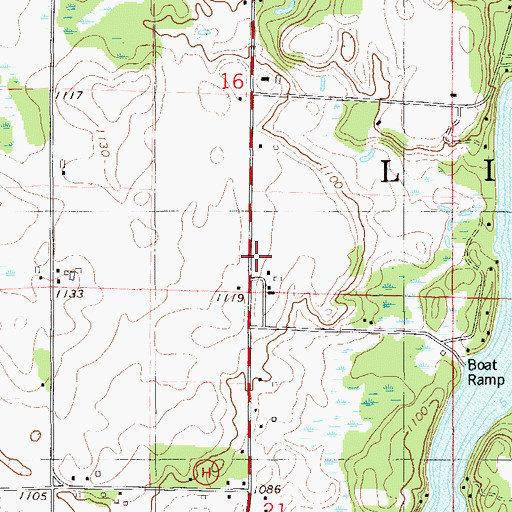 Topographic Map of Town of Lincoln, WI