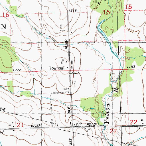 Topographic Map of Town of Lincoln, WI