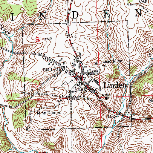 Topographic Map of Village of Linden, WI