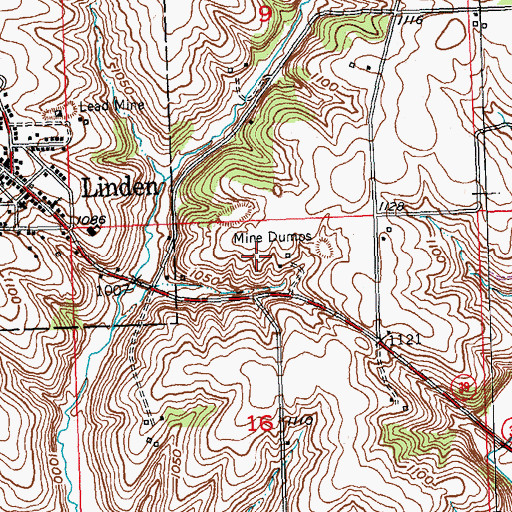 Topographic Map of Town of Linden, WI