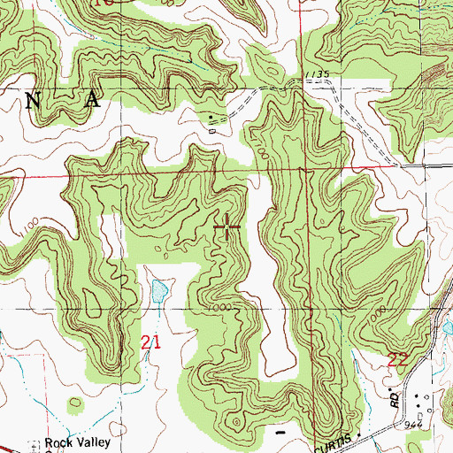 Topographic Map of Town of Lindina, WI