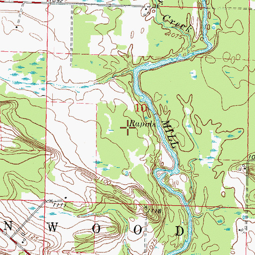 Topographic Map of Town of Linwood, WI