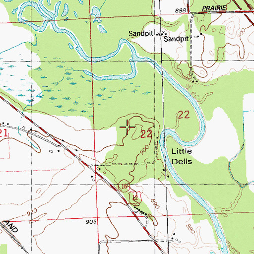 Topographic Map of Town of Lisbon, WI