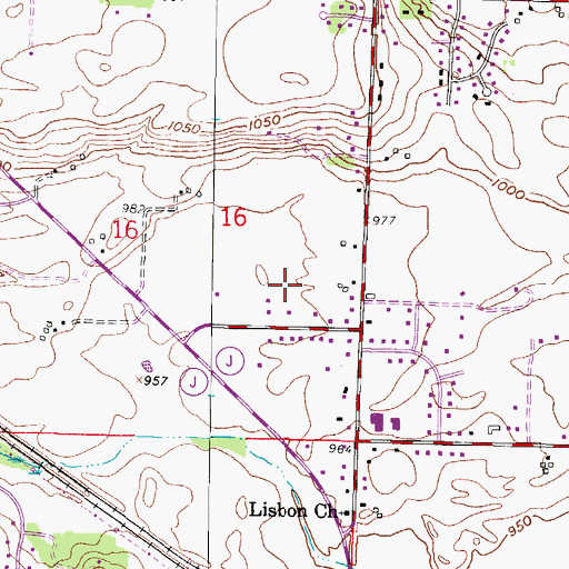 Topographic Map of Town of Lisbon, WI