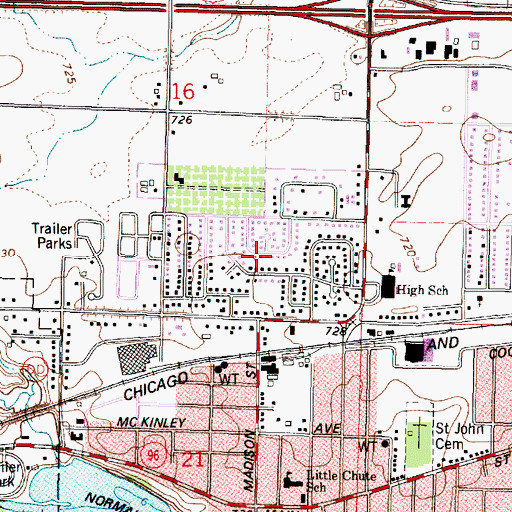 Topographic Map of Village of Little Chute, WI