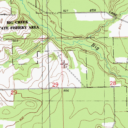 Topographic Map of Town of Little Falls, WI
