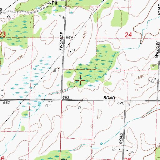 Topographic Map of Town of Little River, WI