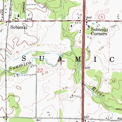 Topographic Map of Town of Little Suamico, WI