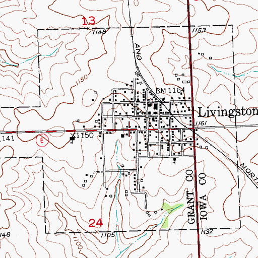 Topographic Map of Village of Livingston, WI