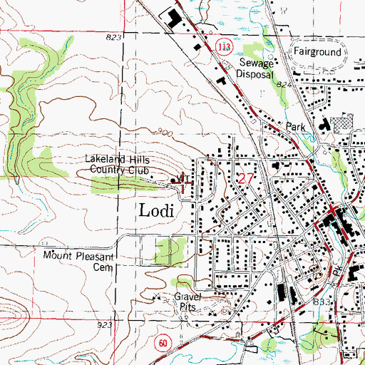 Topographic Map of City of Lodi, WI